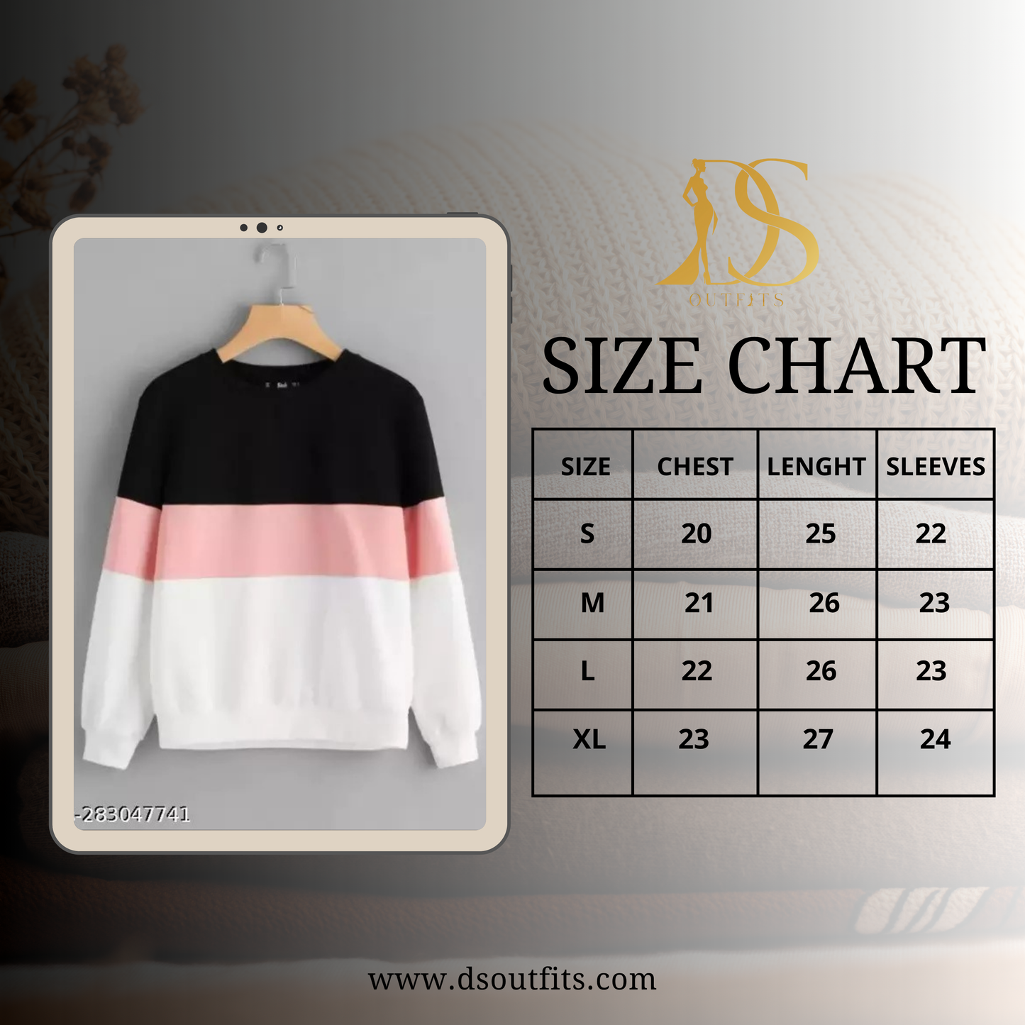 Black Pink And White Block Sweatshirt