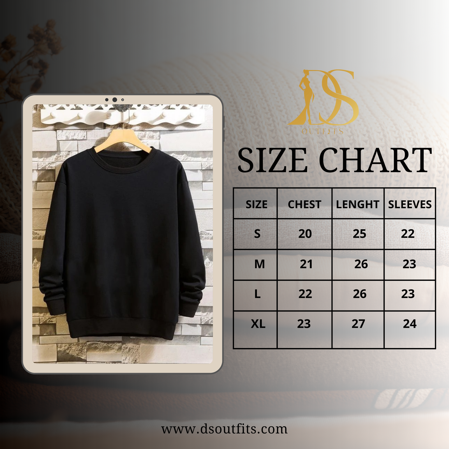 Black Basic Sweat Shirt