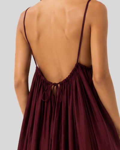 Maroon Flow Maxi Dress