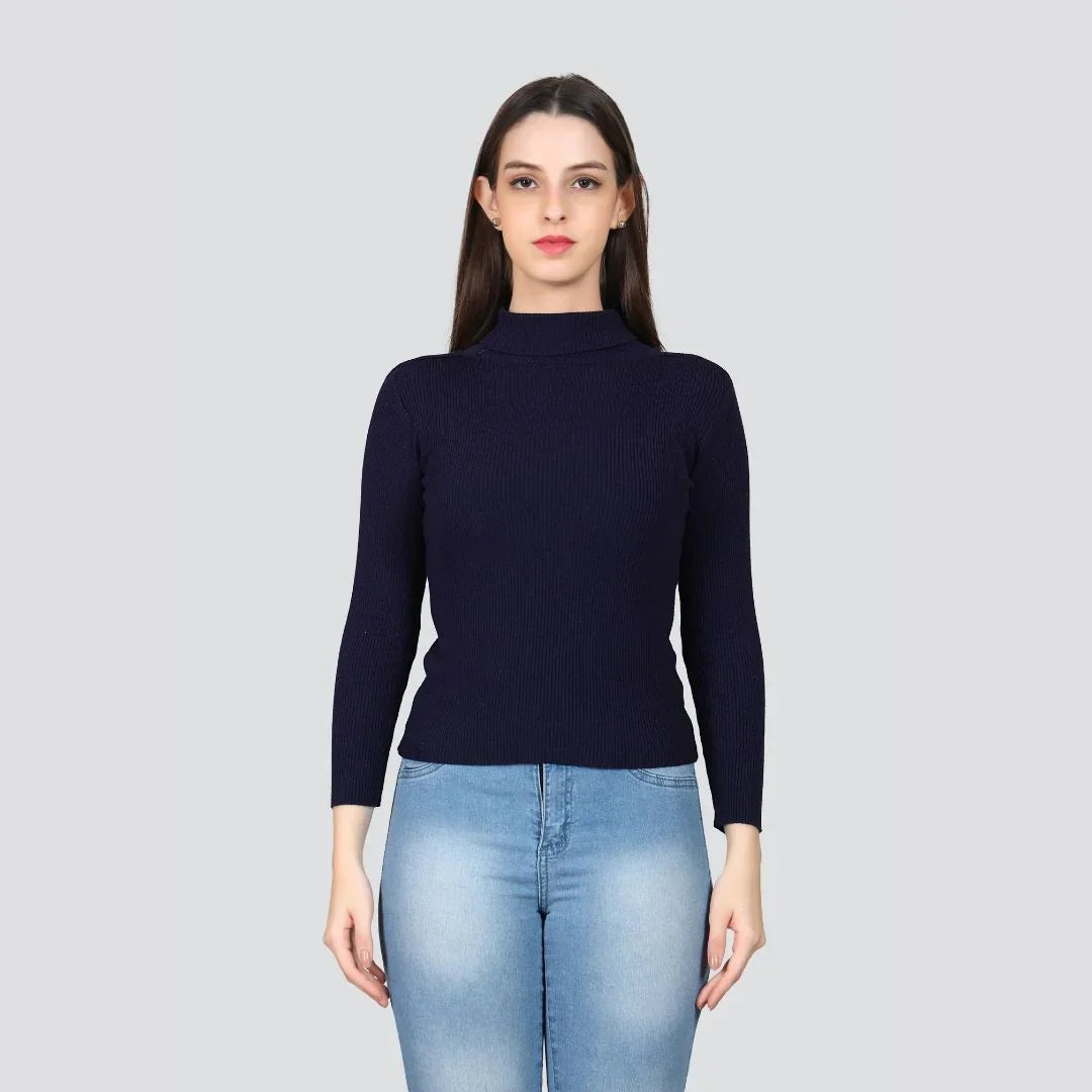 Navy Blue High Neck for Women's