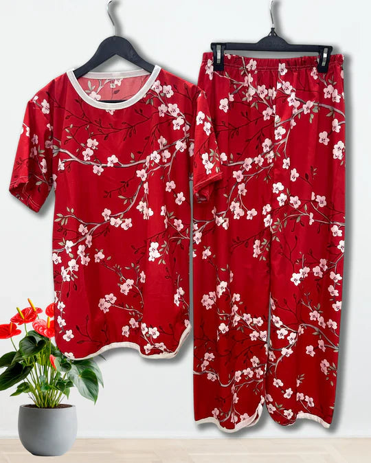 CHERRY BLOOM PRINTED SHIRT AND TROUSER