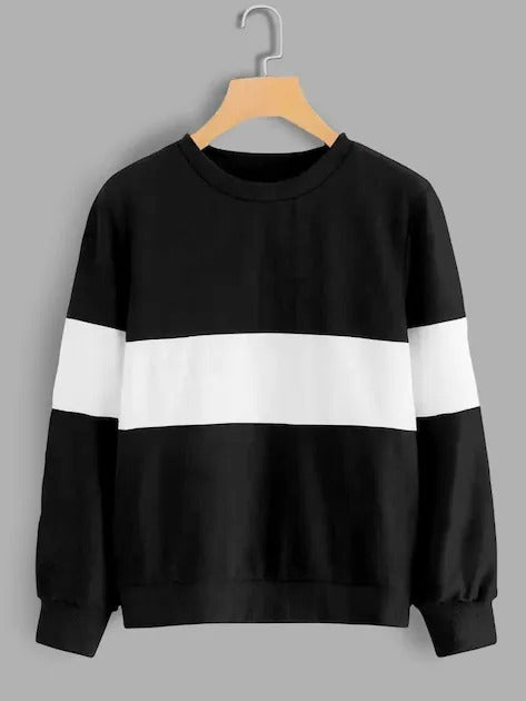 Zebra Black And White Block Sweatshirt