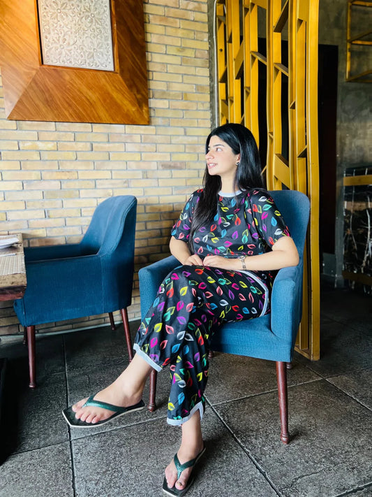 COLORPOP NOIR PRINTED SHIRT AND TROUSER